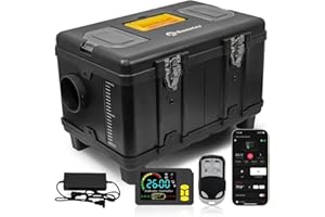 Sunster 8KW 12 24V/110V Portable Diesel Heater，TOOLBOX All-in-One 6L Air Diesel Parking Heater with Ventilation Mode & Auto Start-Stop, Bluetooth APP & LCD Monitor for Vans RV Truck Boat Camper Garage