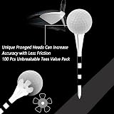 FINGER TEN Golf Tees Plastic 83mm 70mm 50 Count Mixed Colors White Black view 4
