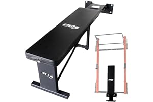 PRx Performance Folding Wall Mounted Flat Weight Bench - Home Gym Equipment, Space-Saving Workout Bench, Full Body Exercise, Weightlifting, Bench Press Seat, Ideal For Gym Enthusiasts - Black