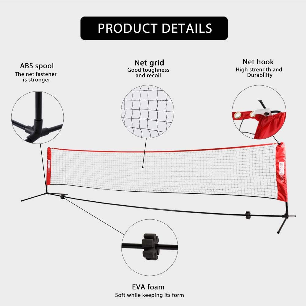 VIVOHOME Portable 10ft/ 14ft/ 17ft Height Adjustable Outdoor Badminton Net Set with Stand and Carry Bag for Kid's Volleyball Soccer Tennis Pickleball : Sports & Outdoors