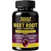 Beet Root Capsules 1200mg &ndash; Nitric Oxide &amp; Blood Pressure Support 60 Count | 30:1 Extract with Grape Seed &amp; Hawthorn for Circulation &amp; Heart Health &ndash; Stimulant-Free, Vegan &amp; Gluten-Free, 30-Day Supply