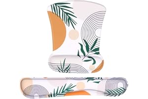 iCasso Mouse Pad Wrist Support, Keyboard Wrist Rest and Mouse Wrist Rest Pad, Ergonomic Mouse Pad, Easy Typing and Relieve Wrist Pain, Perfect for Gaming, Computer, Office, Laptop (Elm Leaf)