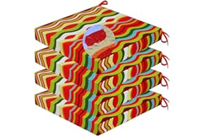 LFNOONE Patio Chair Cushion 17x17 Inch Waterproof Outdoor Seat Cushions Color Fastness High-Density Sponge for Patio Furniture Garden Sofa Couch Chair Pads Color Ripple Pattern Set of 4