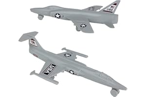 TIM MEE TOY TimMee Plastic Army Men Cold WAR Fighter Jets - Gray Airplanes - Made in USA