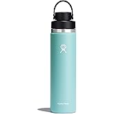 Hydro Flask Water Bottle - Insulated Stainless Steel - Wide Mouth Chug Lid, Non Spill, Leakproof in 24 Oz Dew