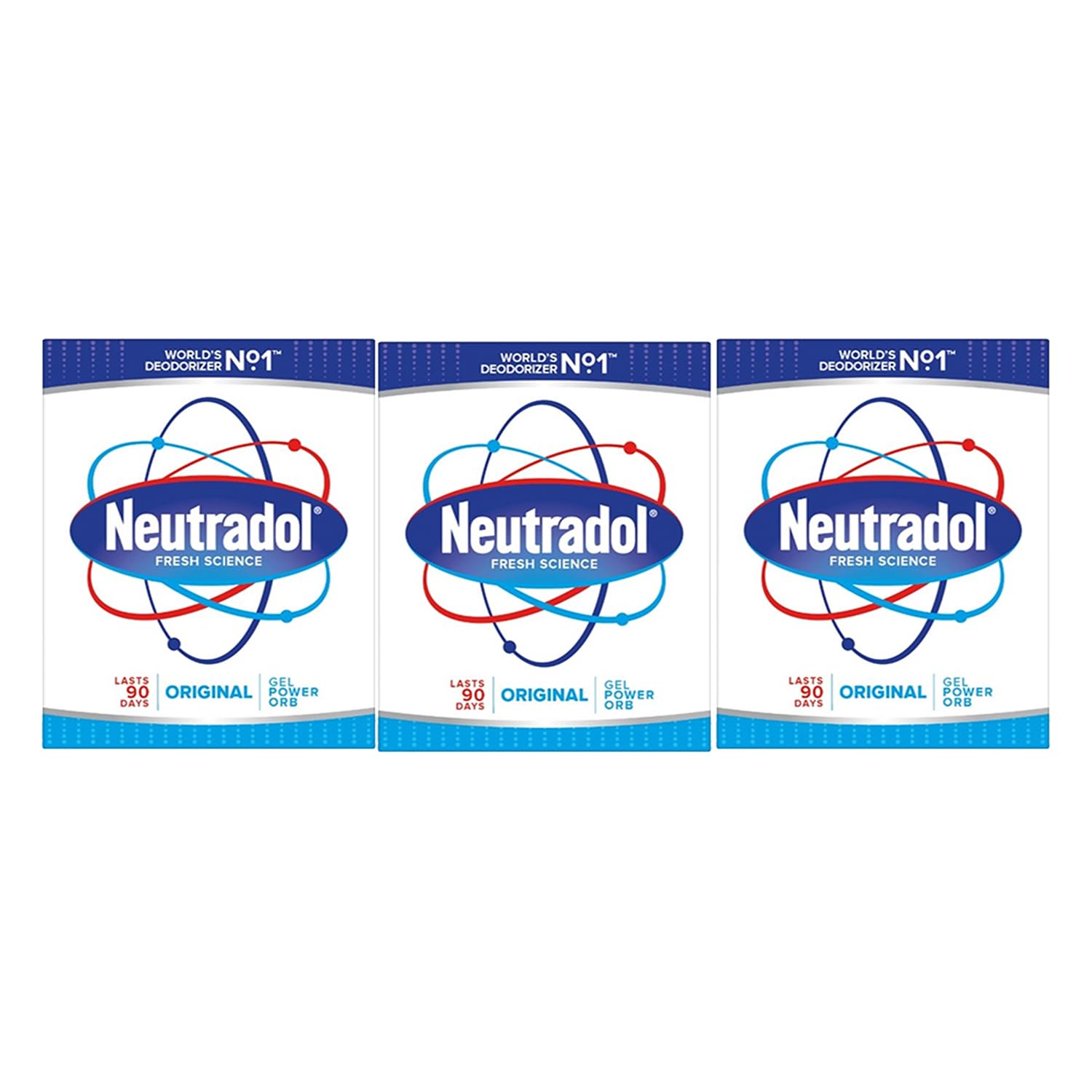 Neutradol Slow Release Gel, Air Freshener and Odour Eliminator, No Plug or Spray Needed, Original, Multipack of 3 x 135g