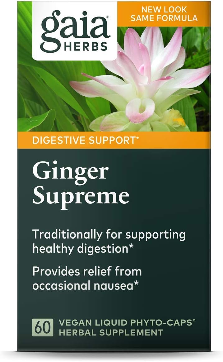 Gaia Herbs Ginger Supreme Liquid Phyto-Capsules, 60 Count: Health & Personal Care