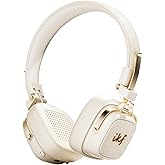 iKF E2 Bluetooth On-Ear Headphones, Wireless Foldable Headset with 90H Playtime, 40mm Drivers, Deep Bass, 3D Spatial Sound, Built-in Mic (Offwhite)