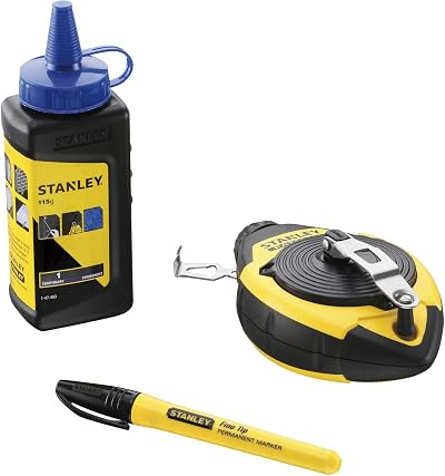 Stanley FatMax Chalk Line Set 0-47-681 30m Line Level Blue Chalk Refill