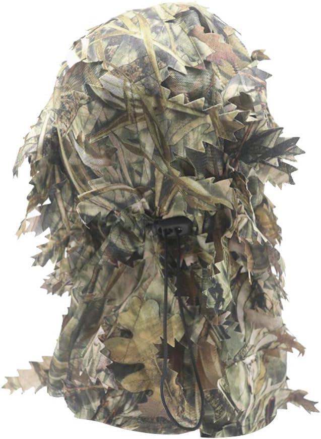 EAmber Ghillie Camouflage Leafy Hat 3D Full Face Mask Headwear Turkey Realtree Camo Hunter Hunting Accessories (Reed Forest) : Sports & Outdoors