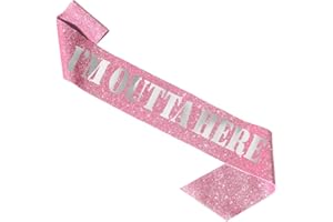 GDTO8820 Going Away, Graduation, Retirement Sash - Premium Grade, I’m Outta Here! Satin Sash in Black - Divorce Party Supplies & Decorations Sash, Divorce, finish, Graduation Party Supplies & Decorations(Outta Here) PINK
