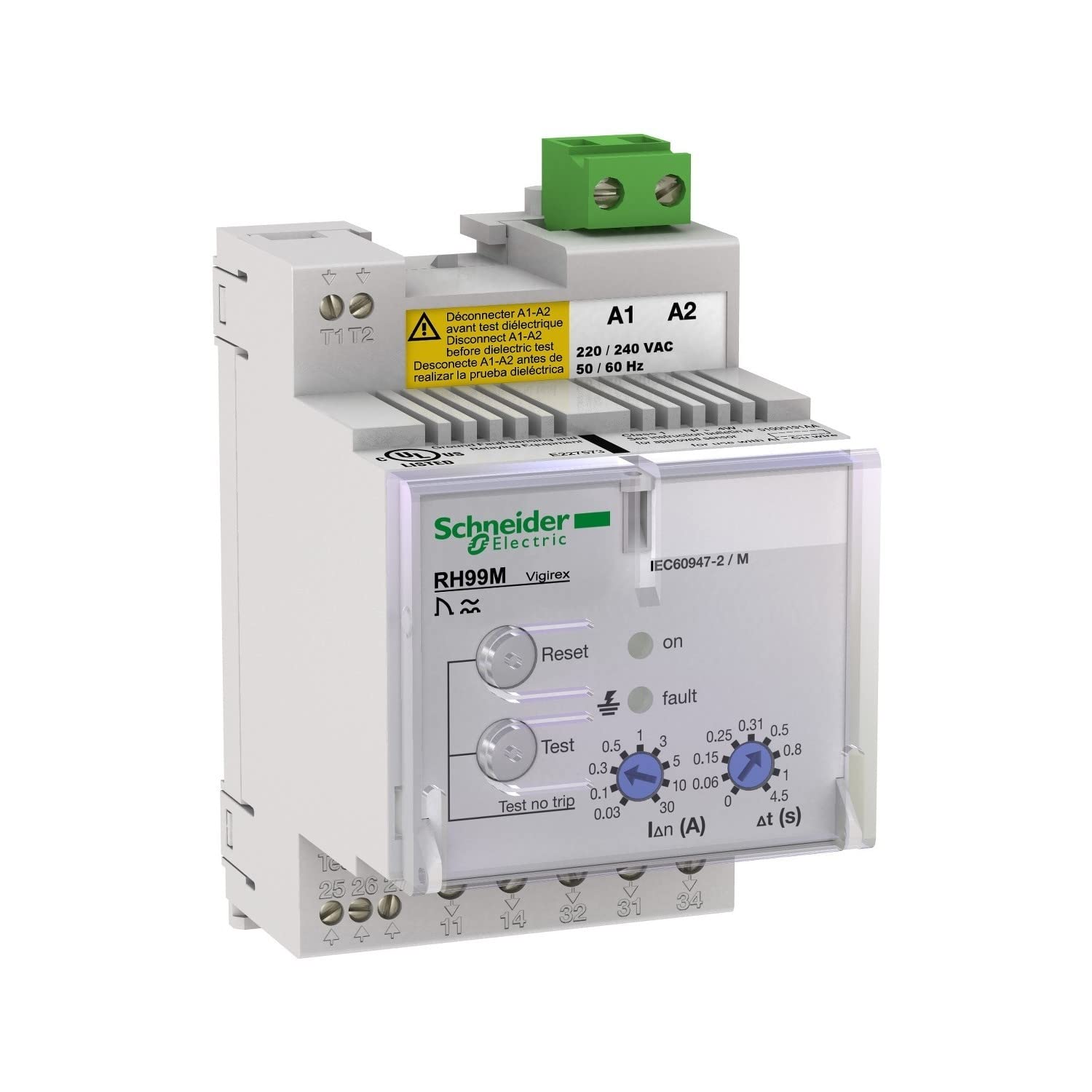 Schneider Electric 56194 Earthleakage Relay RH99M with Au to Mati, White