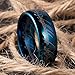 TUSEN JEWELRY 8mm Blue Plated Lord The Rings Tungsten Ring