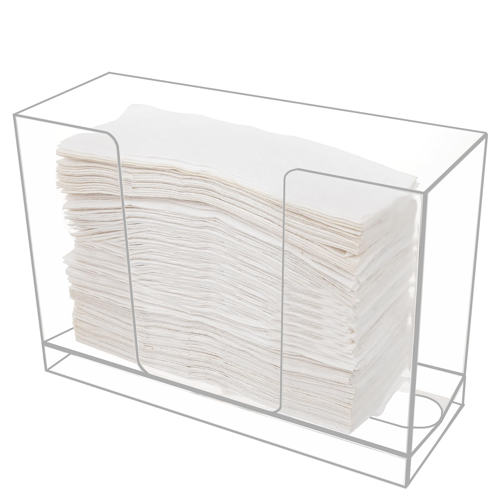 Photo 1 of Paper Towel Dispenser Wall Mount with Lid,Clear Multifold Paper Towel Holder Countertop for Kitchen Bathroom Toilet of Home and Commercial Suitable for C Fold,Z fold,Trifold Paper Towels