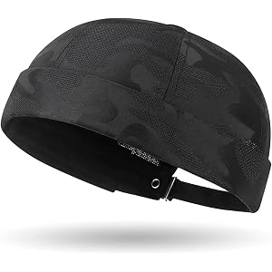 Camo Brimless Hat for Men Women Breathable Rolled Cuff Docker Cap Harbour Beanie Hats Landlord Hat Sailor Cap K517