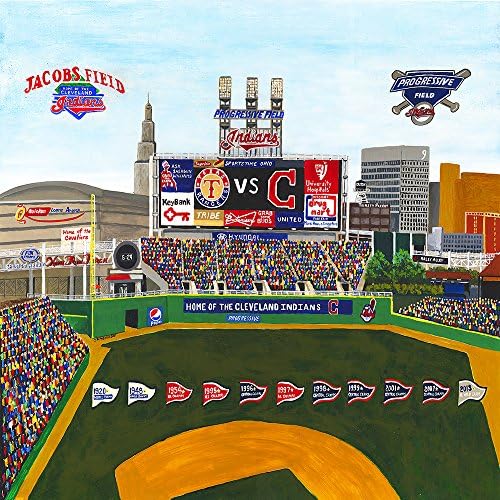 Ceramic Tile Coaster-Cleveland Sports - Cleveland baseball - Progressive Field- Jacobs Field - Cleveland Sports Teams- Sports Team Stadium Series - Ceramic Tile - Ceramic Coaster - Decorative Art Work