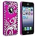 Pandamimi Deluxe Rose Pink Bling Diamond Rhinestone Aluminum Chrome Hard Case Cover for Apple iPhone 5 5G , Screen Protector