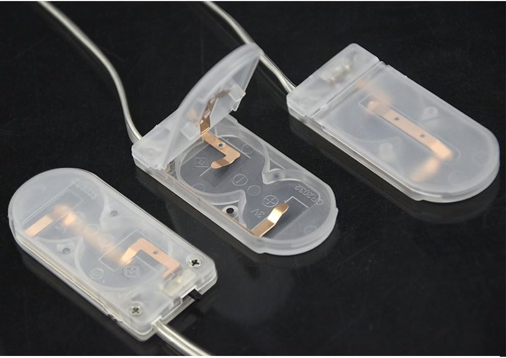 WMYCONGCONG 15 Pcs 2X 3V CR2032 Battery Holder Coin Button Cell Battery Holder Case with ON/Off Switch Lead Wire Type (Clear) - Image 5