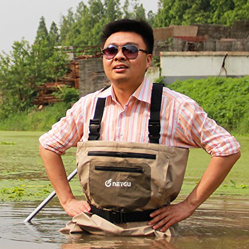 Men's Breathable Fly Fishing Wader, Waterproof Chest Wader With Stocking Foot (XXL)