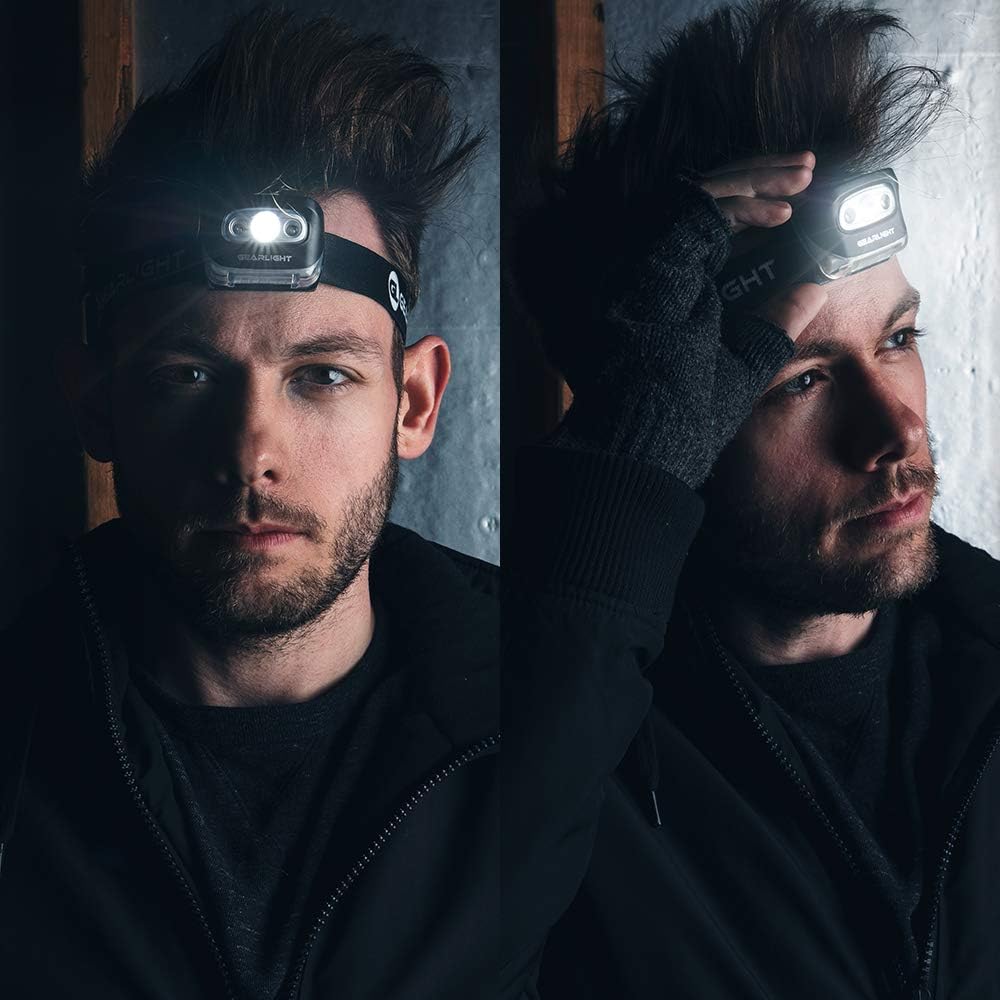 GearLight LED Headlamp Flashlight S500 [2 PACK] - Running, Camping, and Outdoor Headlamps - Best Head Lamp with Red Safety Light for Adults and Kids - - 
