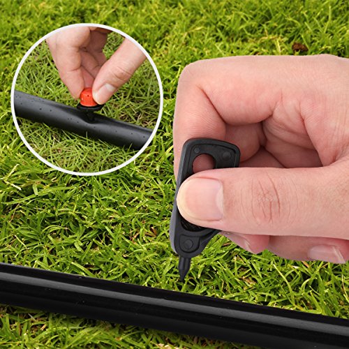 Youngneer Adjustable Irrigation Drippers Emitters Micro Sprinklers Heads 1/4” Drip Watering Kits for Greenhouse Patio Garden Flower Bed 150 Pack