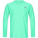 Runhit UPF 50+ Boys Swim Shirt, Rash Guard for Boys Long Sleeve, Youth Kids UV Sun Protection Shirt for Beach Surf Hiking