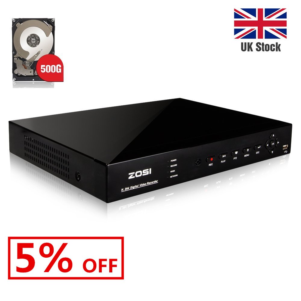 ZOSI 4CH Standalone H.264 CCTV Surveillance Security DVR Recorder Full