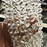 19.6 ft Crystal Beads Chandelier Chain Clear Crystal Glass Beads Sewing Beaded Trim Craft Bead Lamp Chain for The Wedding Home Garland DIY Jewelry Making,and Other DIY Craft Projects Decorations