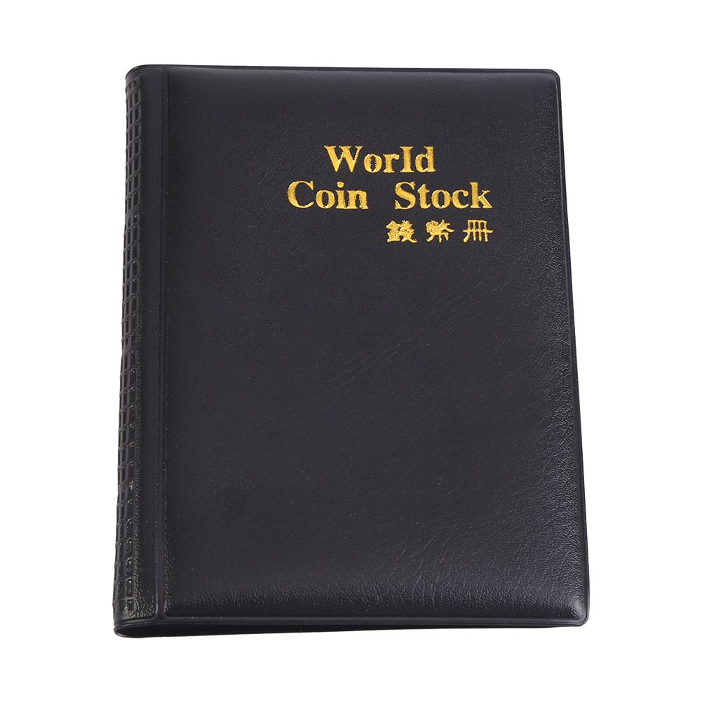 Yosoo Coin Album Books 10 Page 120 Pockets World Coin Stock Album Book Case Coin Holders Collection Storage Coin Collecting Holders Pockets(Black)