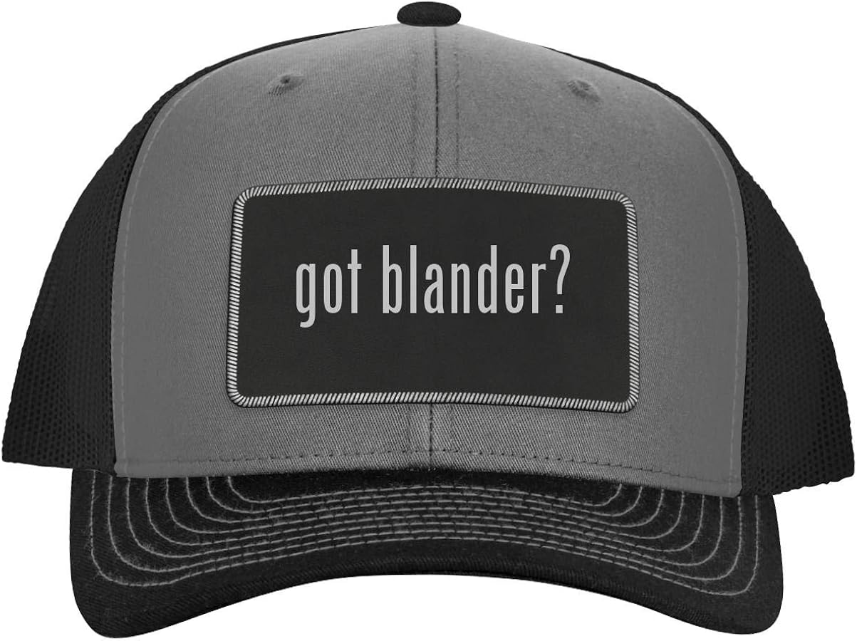 One Legging it Around got Blander? - Leather Black Metallic Patch Engraved Trucker Hat