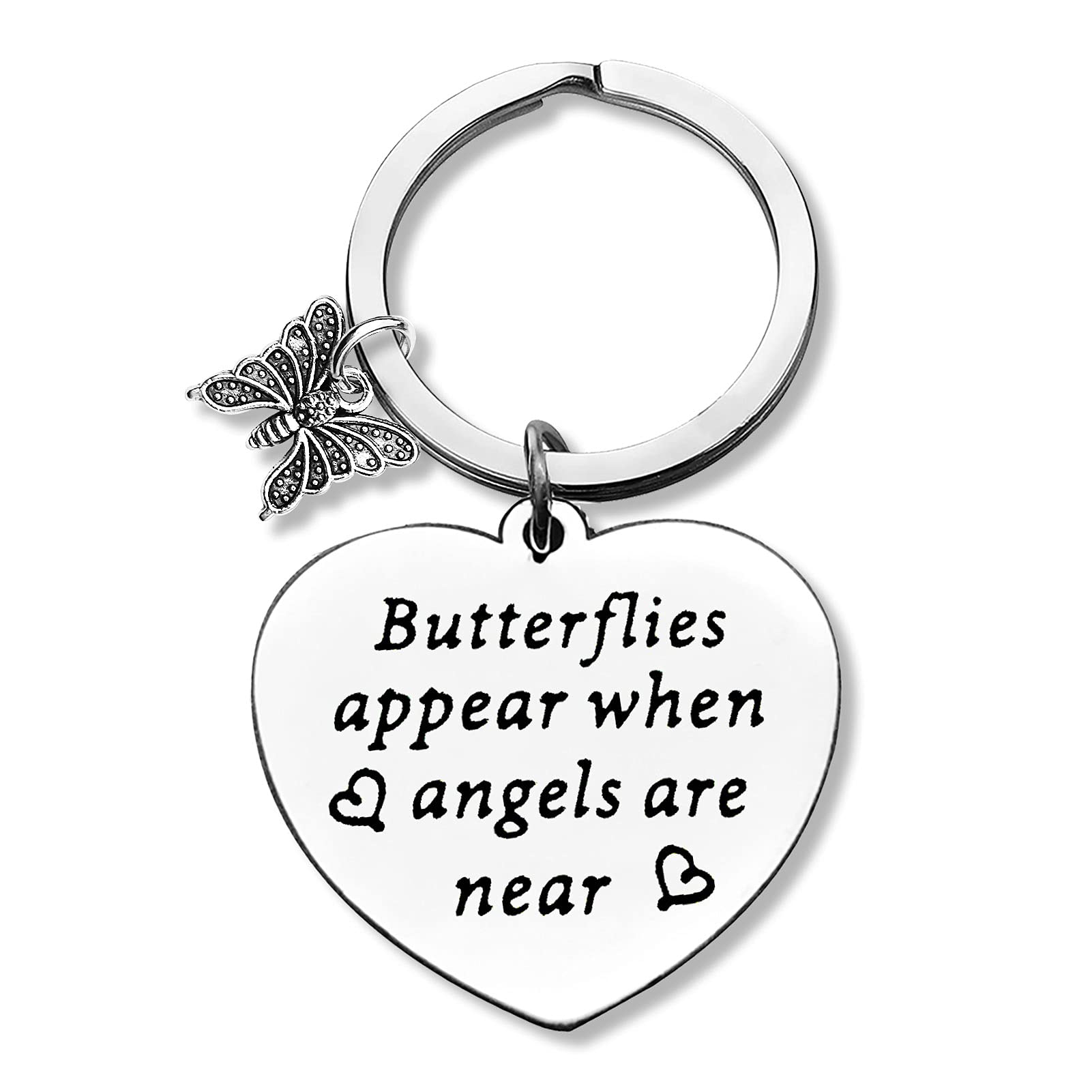 Memorial Keychain with Butterflies Keychain Sympathy Gift for Loss of Love 1 Gift Butterfly Memorial Gift Butterfly Lover Gift Remembrance Gift In Memory of Loved 1 Gift Butterfly Bereavement Gift