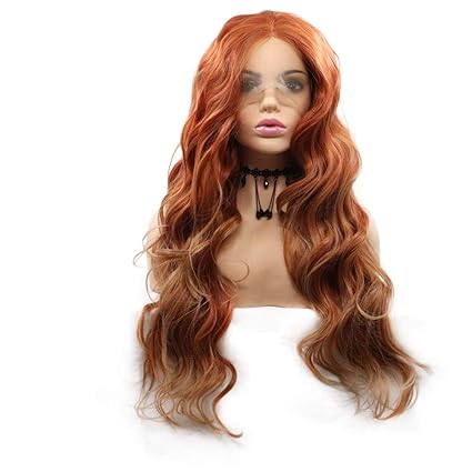 Amazon Com Lace Front Wigs Orange Mix Brown 2 Colors Loose Curly