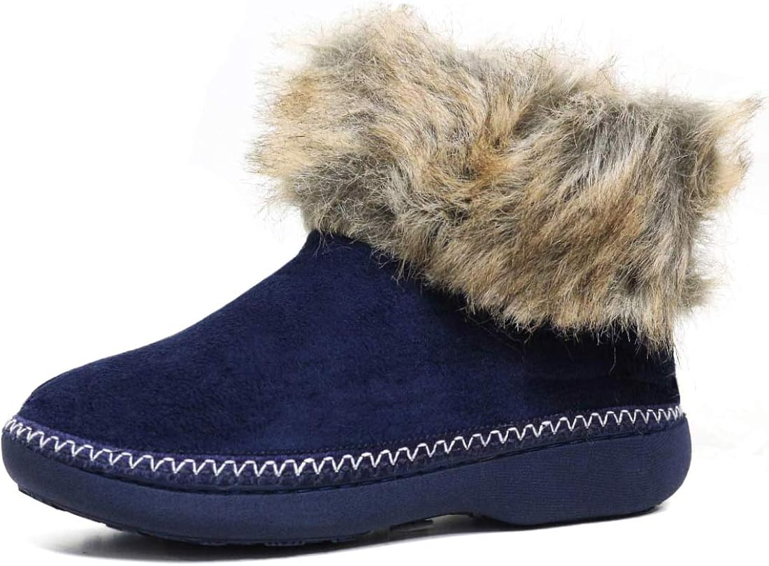 New Ladies Warm Lined Outdoor Sole Slipper Boots Slippers Boot Size 3 4