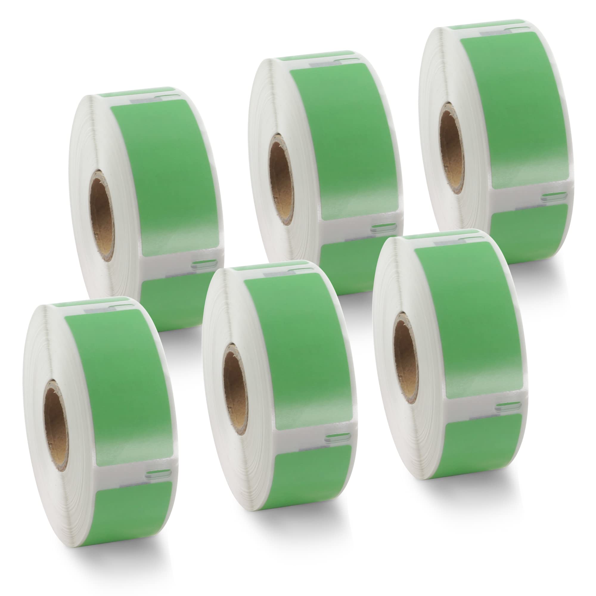 BETCKEY - 6 Rolls Green Return Address Labels Compatible with DYMO 11352(S0722520), 25mm x 54mm, 3000 Colored Labels Compatible with DYMO LabelWriter 450, 4XL, NOT Fit 550 or 5XL