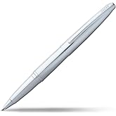 Cross ATX Pure Chrome Rollerball Pen, Medium Point, Black Ink | Luxury Rollerball Pen, Refillable, Smooth Writing, Comfortable Grip, Long-Lasting, Professional Office, Luxury Gift Box