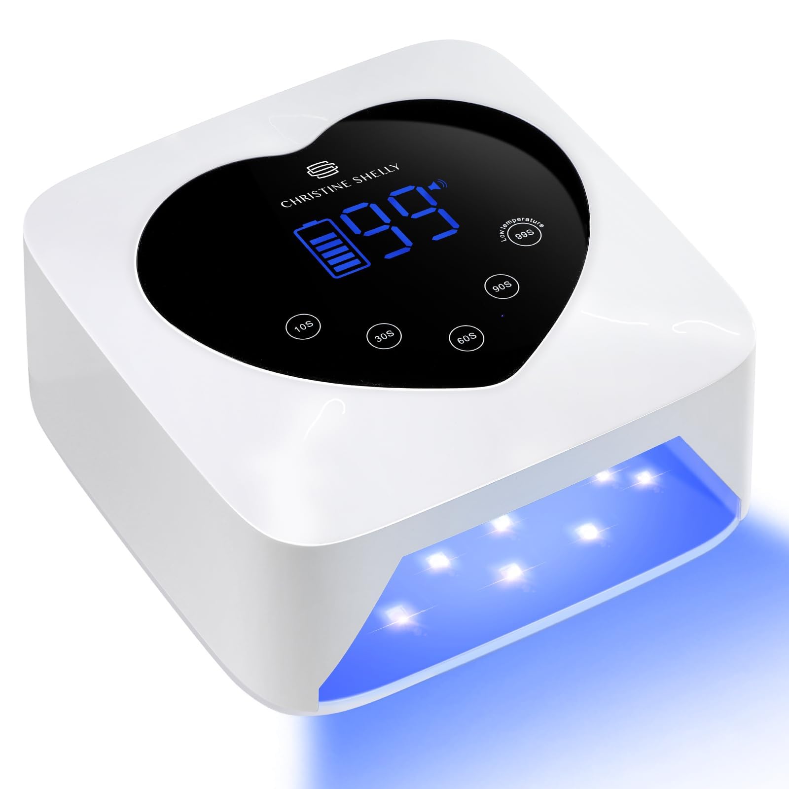 Photo 1 of CHRISTINE SHELLY UV Light for Gel Nails, 72W Rechargeable Wireless Nail Lamp Gel Polish Light with 5 Timer Setting Professional Quick Dry Curing Lamp with Display Auto Sensor for Salon & Home, White