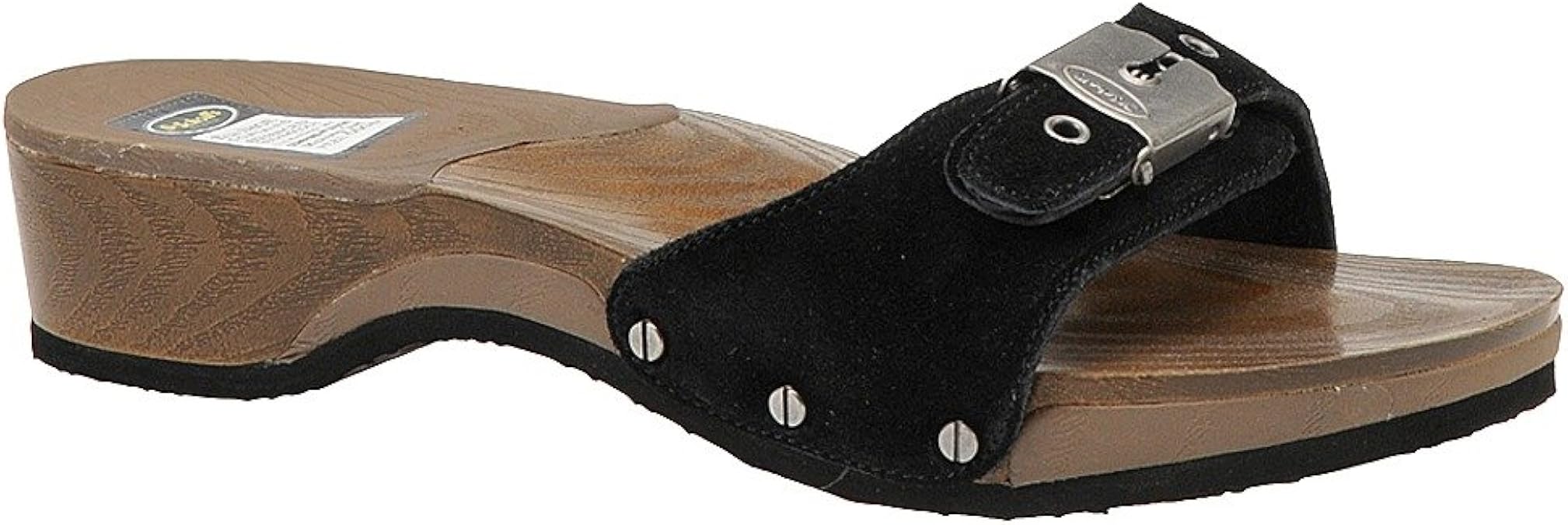 Amazon.com | Dr. Scholl's Women's Original 2.0 Sandal, Black Suede, 5.5 M US | Platforms & Wedges