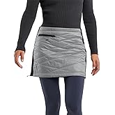 Fisoew Women's Puffer Quilted Skirts Winter Outdoor Zipper Insulated Skirts for Hiking Running Golf with Pockets