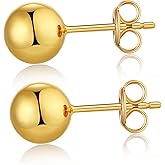 Jiamiaoi Ball Stud Earrings Set Sizes 4mm-10mm,High Polish Finish Ball Studs Hypoallergenic 925 Sterling Silver Stud Earrings for Women Men