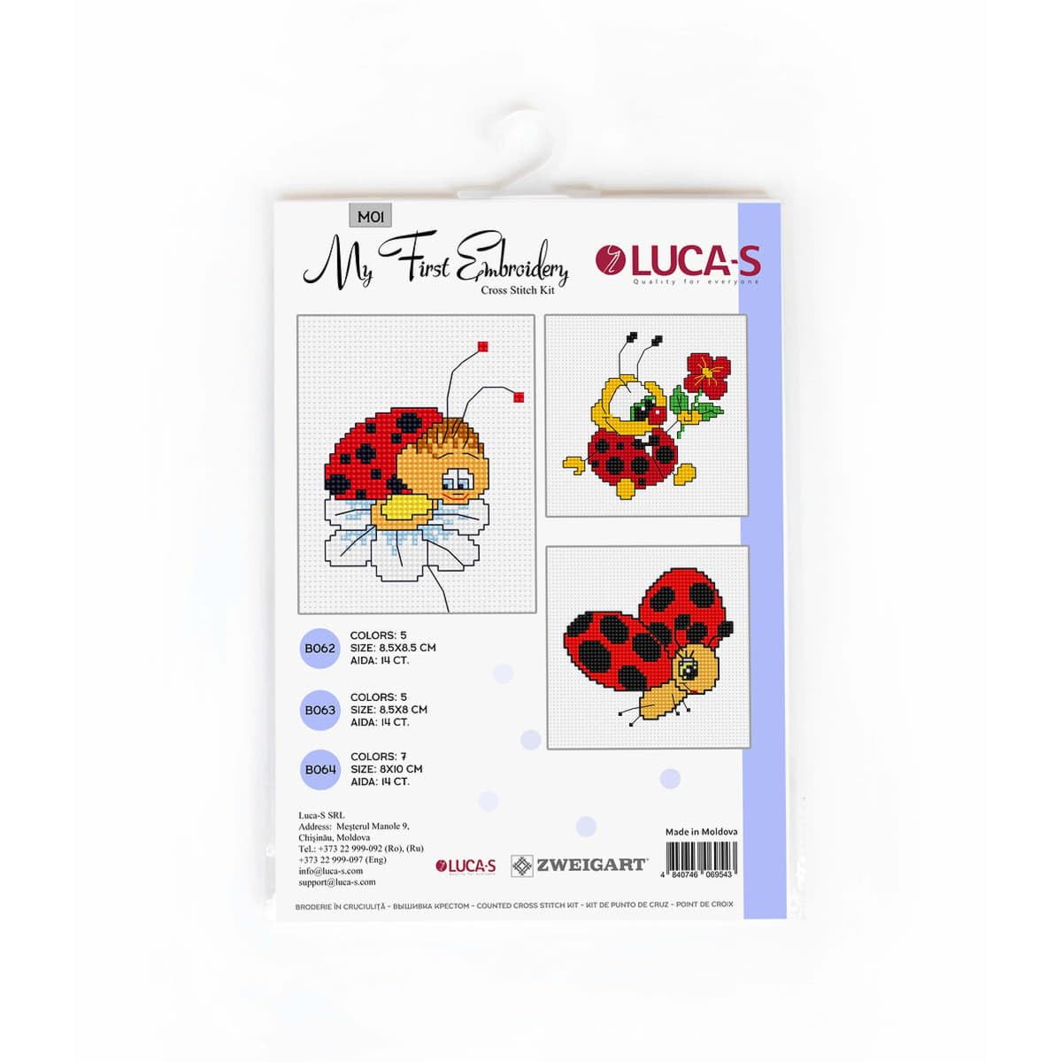 Cross Stitch Kit for Beginners Luca-S - My First Embroidery M01