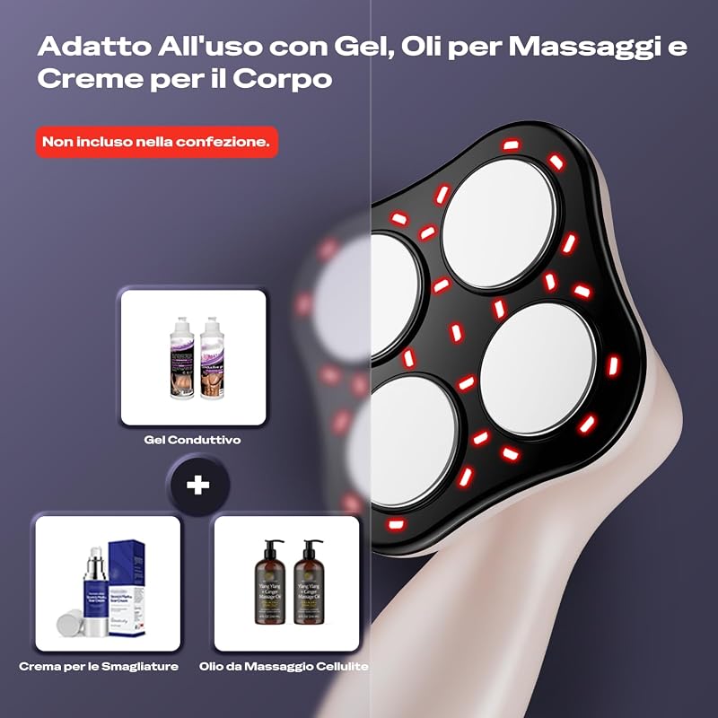 Massaggiatore Anticellulite Professionale, 3 In 1 Massaggiatore Elettrico Anticellulite Unisex per Addome, Glutei, Gambe, Braccia, Vita, e Schiena