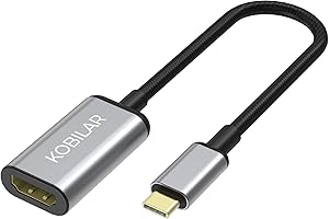 Kobilar USB C to HDMI Adapter - High Resolution（4K@60Hz） Type C to HDMI Aluminum Shell with 30-Micron Gold Plug for Apple iPad MacBook Pro/Air,Thunderbolt 4/3，Galaxy/Monitor