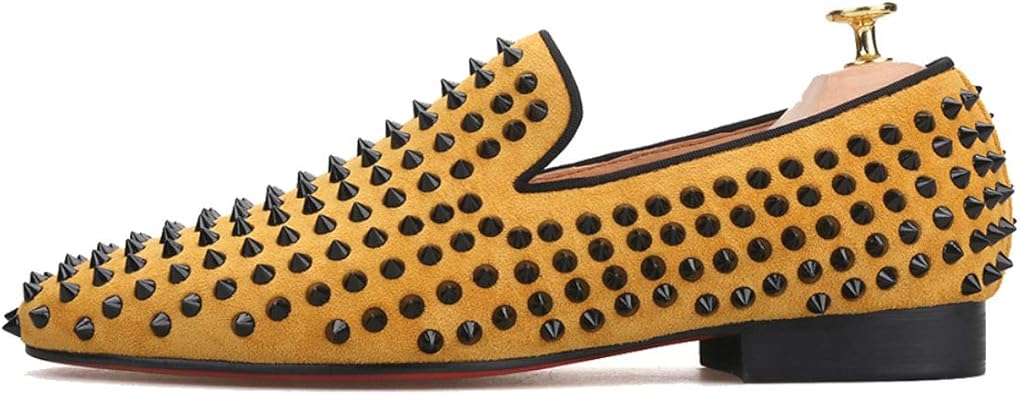 yellow velvet loafers