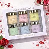 Epsom Salt Bath Gift Set – 6 Aromatherapy Blends with Essential Oils – Bath & Body Gift Set for Women, Stress Relief, Self Care, Birthday, Valentine's Day Gifts – Jane & Bloom