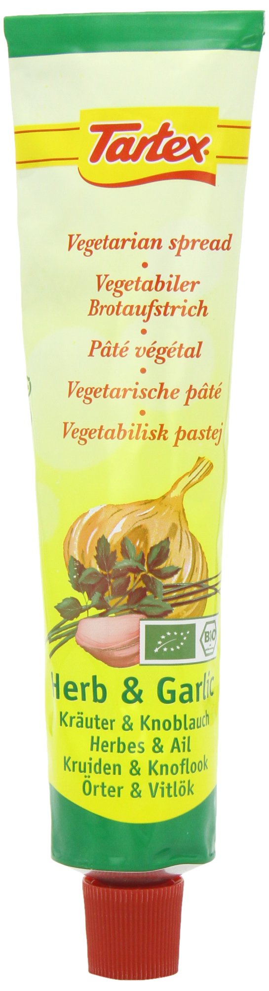 Tartex Vegetable Pate Organic Herb & Garlic Pate Tubes 200g (Pack of 4)