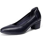 DREAM PAIRS Women's Low Chunky Block Heel Dress Shoes Closed Round Toe Comfortable Heels Work Wedding Office Pumps Shoes