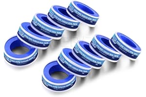 Supply Giant I33-10 PTFE Thread Seal Tape for Plumbers, White 1/2 Inch x 520 Inch (Pack of 10 Rolls)