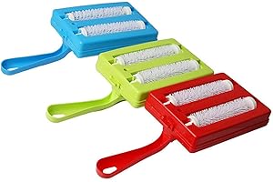 XIAOKEIS Carpet Sweeper Gadgets for Home, Twin Roller Type Multi-functional Hand-Held Brush Pet Hair Dust Scraps Paper Small Rubbish Cleaning with a Brush(Random)