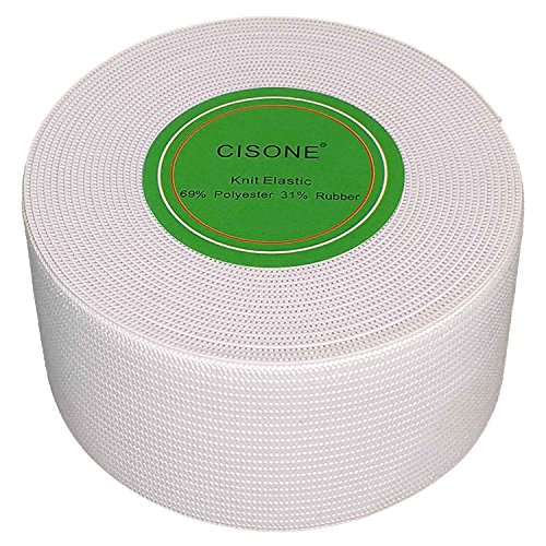 Knit Elastic 1.5 Inch Wide White Heavy Stretch High Elasticity Knit Elastic Band 5 Yards