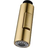 Tohlar Pull Down Kitchen Faucet Sprayer Head Replacement Part Brushed Gold | 2 Function Pull Out Sink Sprayer Replacement Nozzle, Kitchen Faucet Head Hose Spray Tap Spout